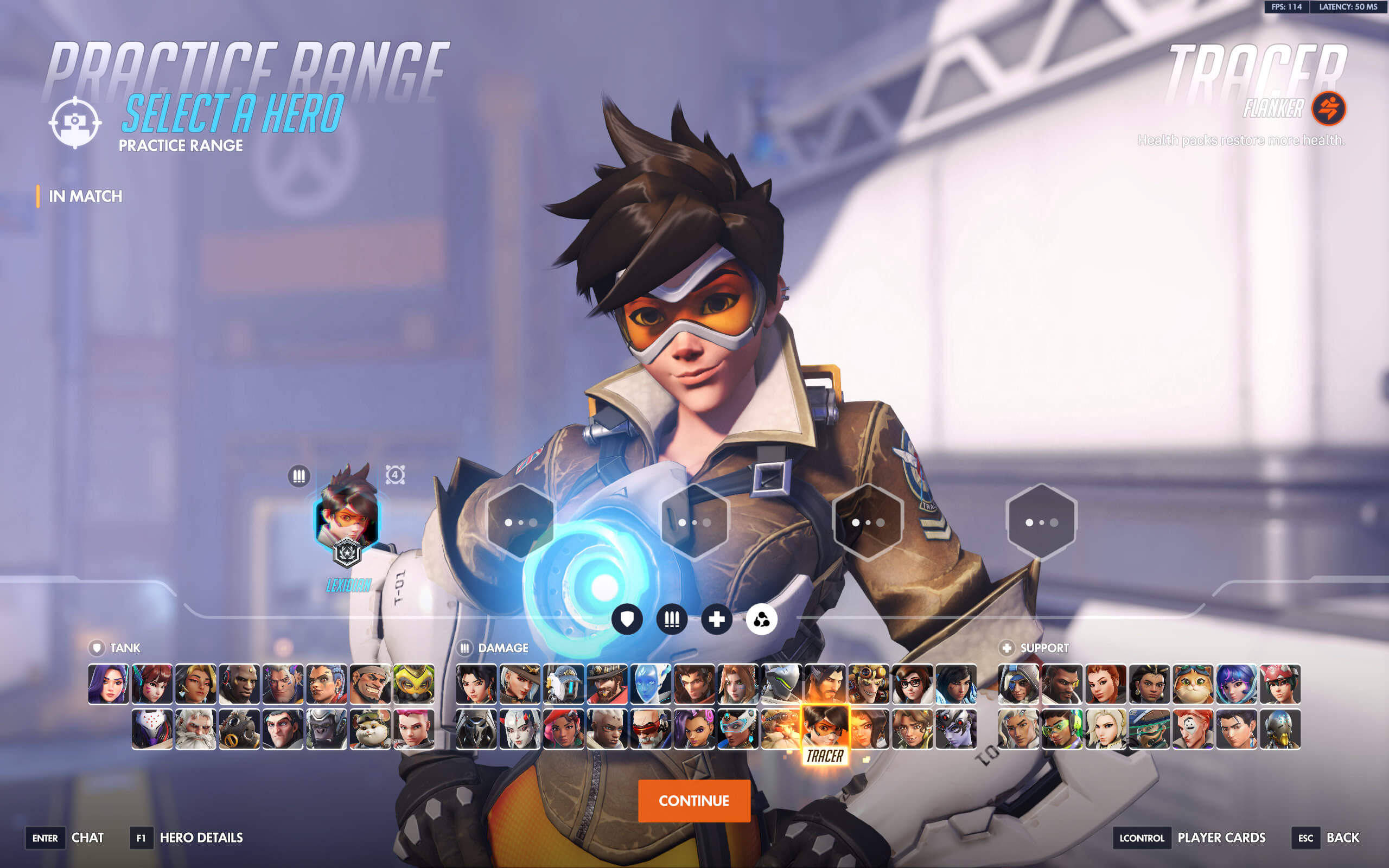 Overwatch hero selection screen